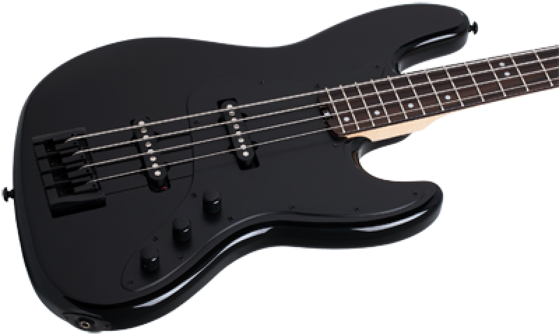 SCHECTER Bassgitarre, J-4 Rosewood, Gloss Black
