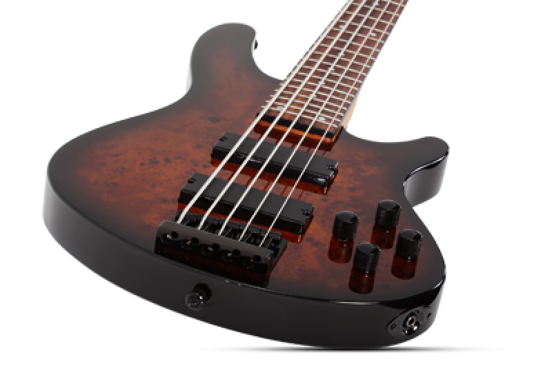 SCHECTER Bassgitarre, C-5 Standard, Tobacco Burl