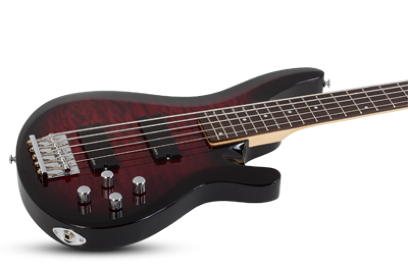 SCHECTER Bassgitarre, C-5 Plus, See-Thru Cherry Burst
