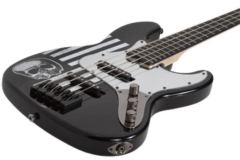 SCHECTER Bassgitarre, Signature JD DeServio J-4, Gloss Black w/"BLS" D