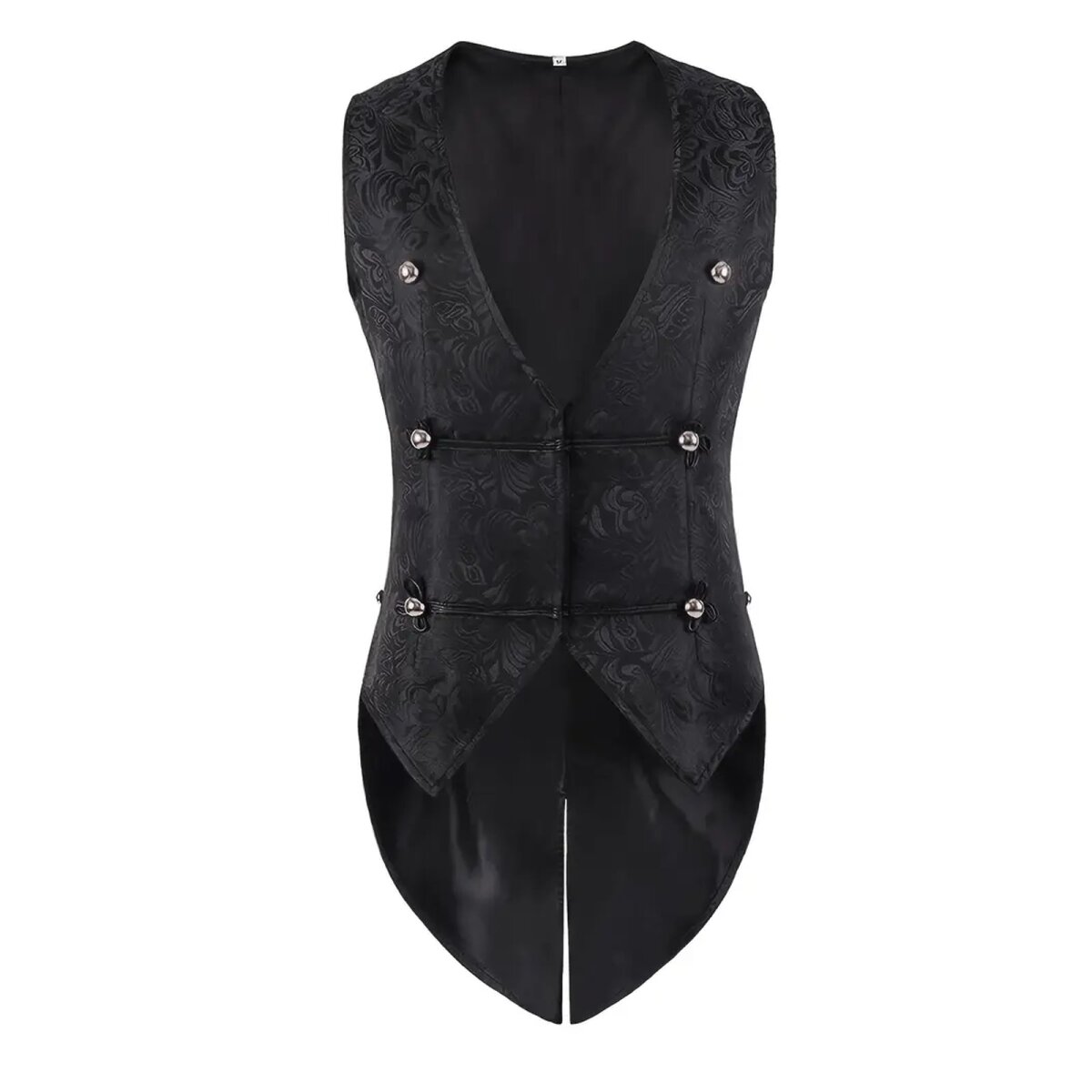 ROCK-HUS Weste mit Schwalbenschwanz Brokat-Art schwarz XXL