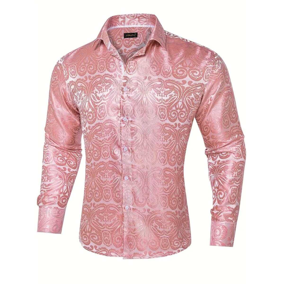 ROCK-HUS Hemd Rosa Brokat-Art