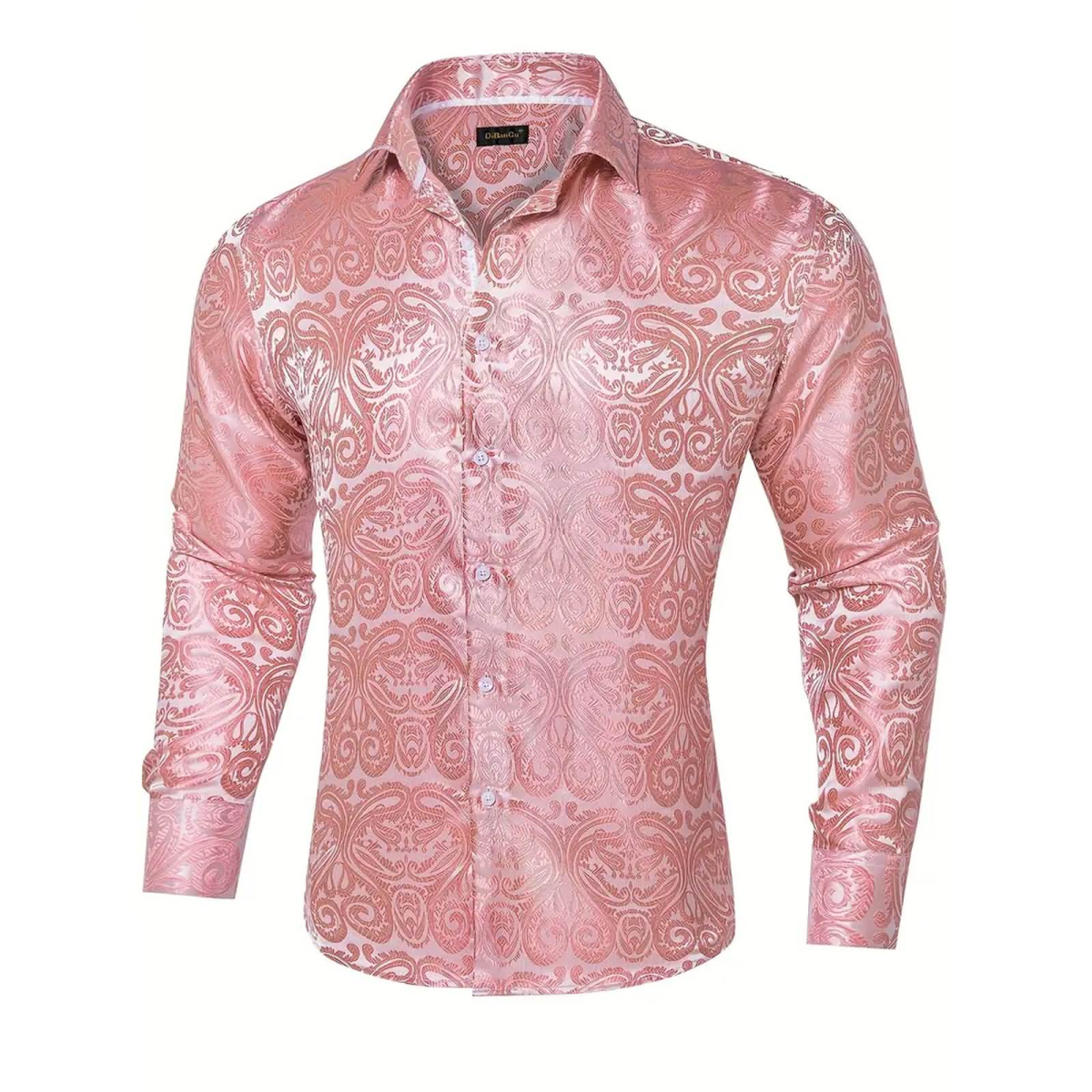 ROCK-HUS Hemd Rosa Brokat-Art M