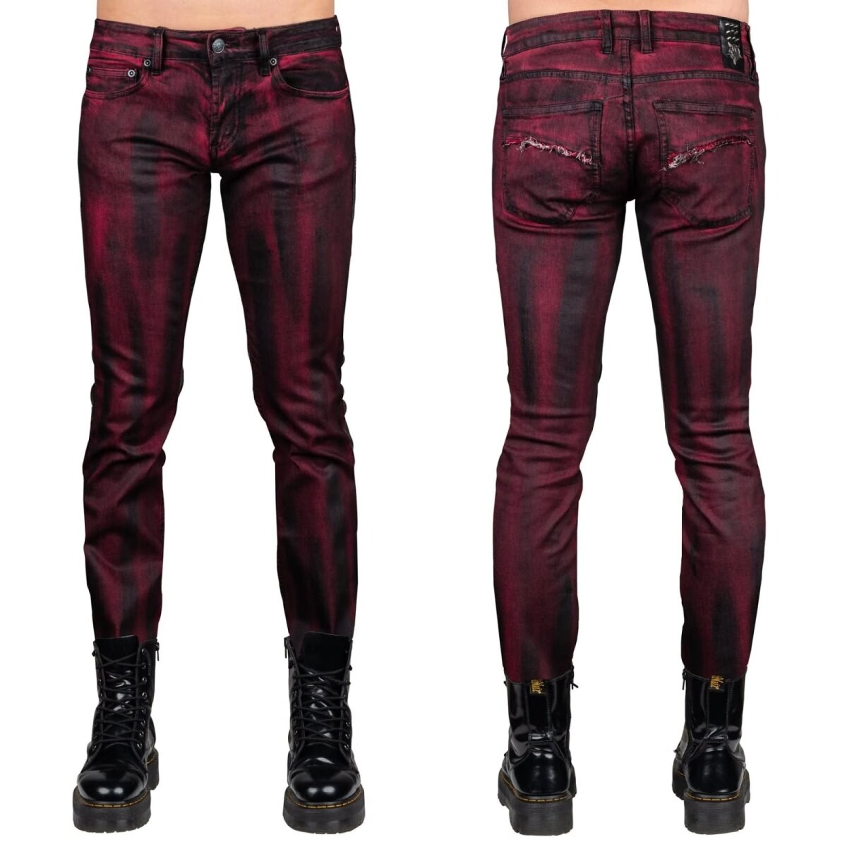 WORNSTAR Unisex All Access Collection Rampager Coated Jeans Crimson 28