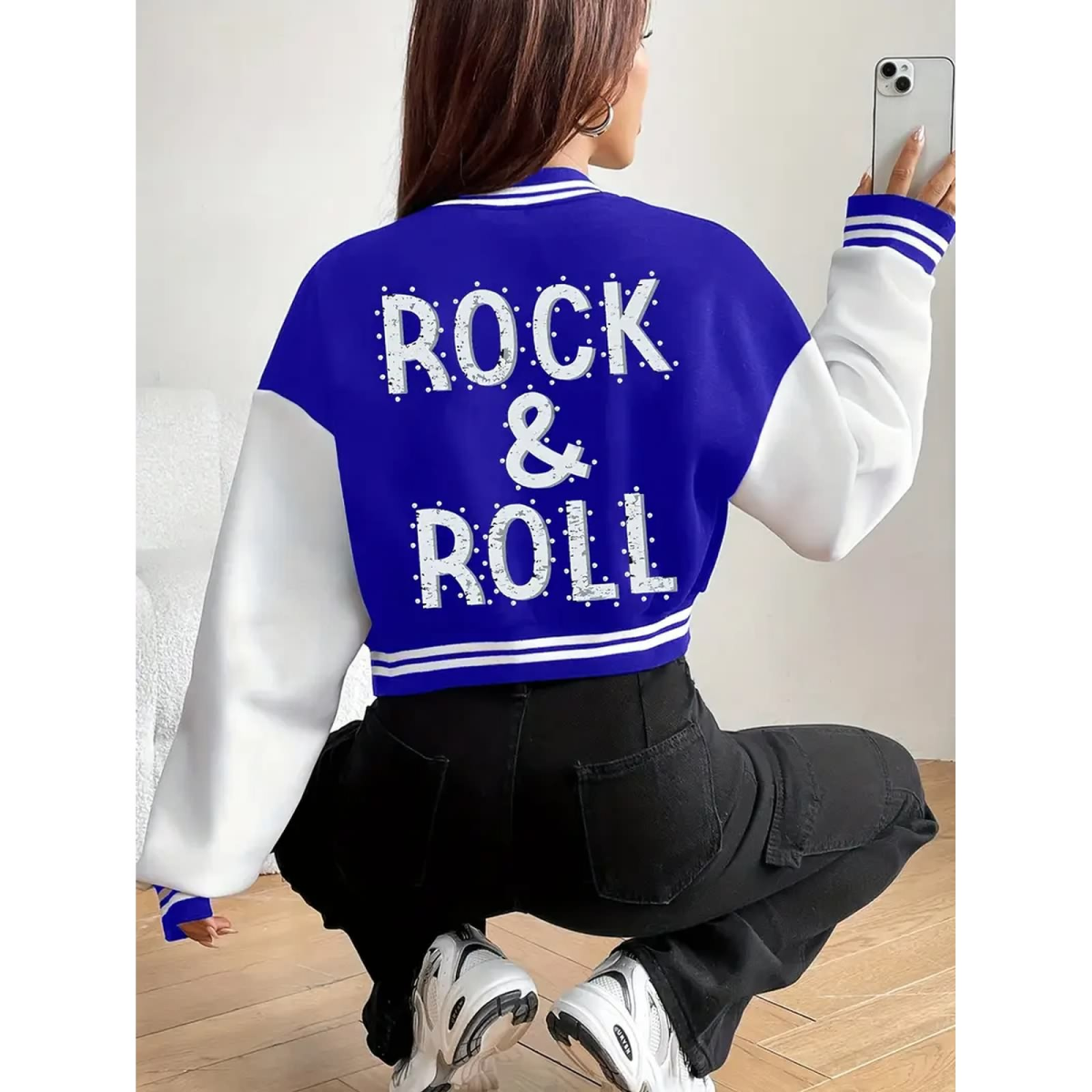 ROCK-HUS Jacke Baseball & Rock & Roll Blau 140-150