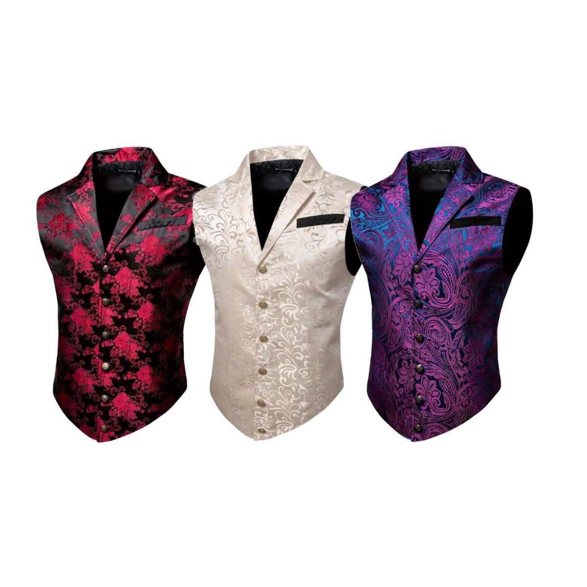 ROCK-HUS Weste victorianischer Jacqard Stil Gothic Steampunk