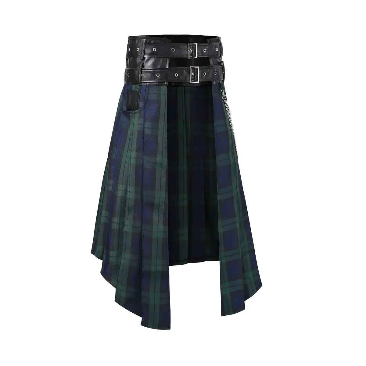 ROCK-HUS Overpants Halbrock Panel-Kilt 3XL Blau-Grün