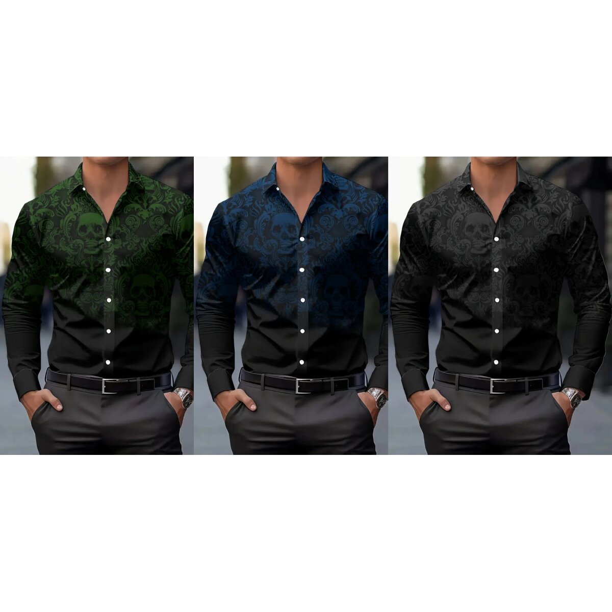 ROCK-HUS Hemd Fading Skulls