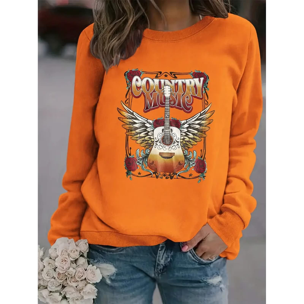 ROCK-HUS Damen Langarmshirt Country Musik S