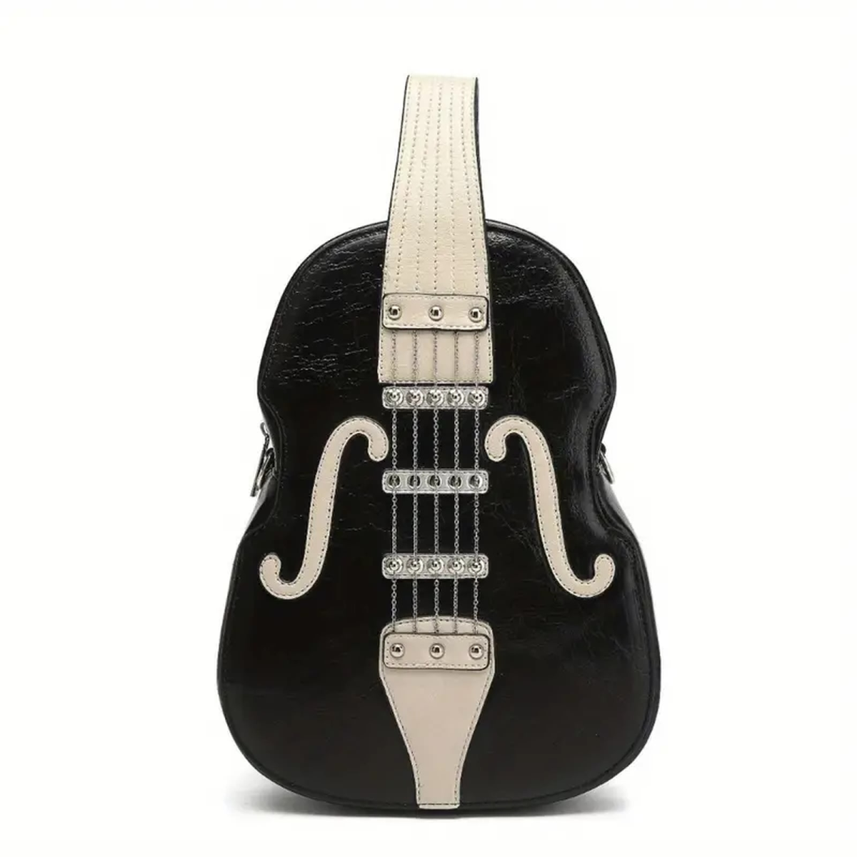 ROCK-HUS Handtasche/Rucksack Violine Groß Schwarz