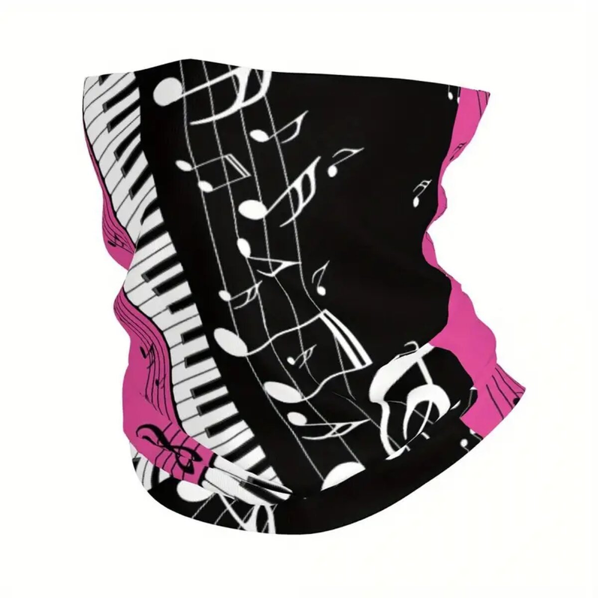 ROCK-HUS Schlauchschal Klaviatur Noten Magenta/Schwarz