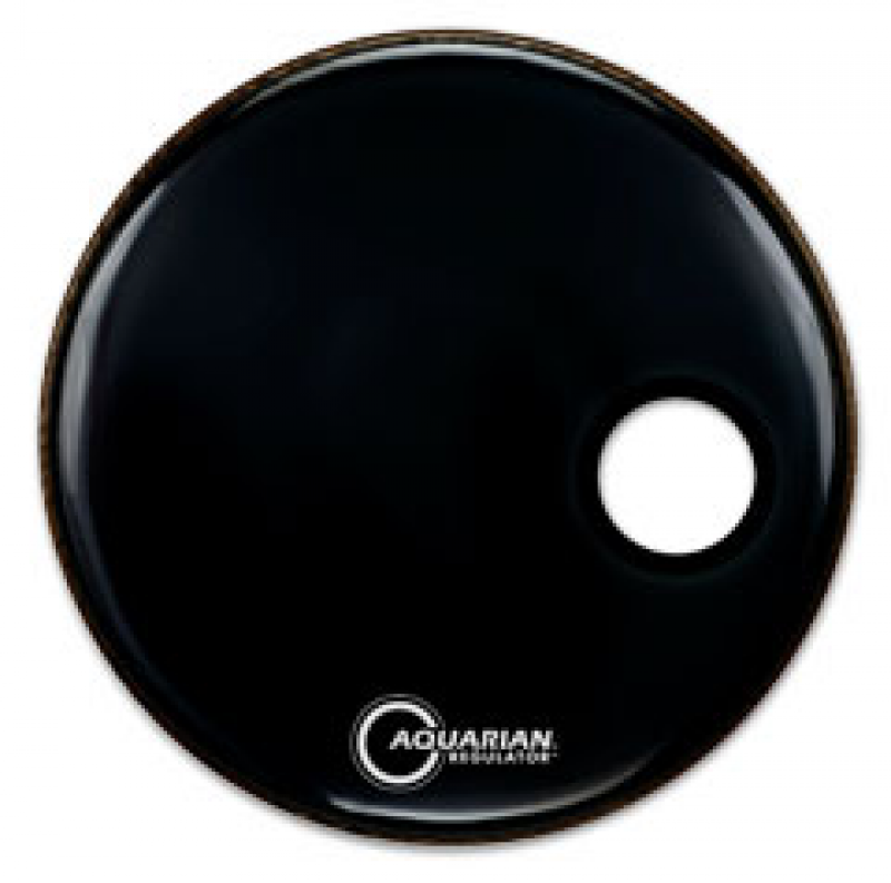 AQUARIAN Bass Drum Frontfell, Regulator, Loch, schwarz, 18"
