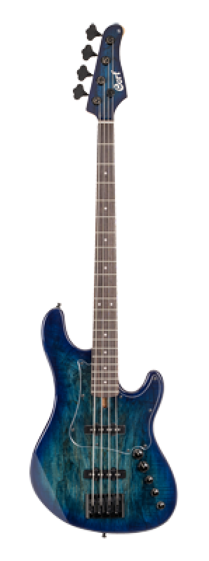 CORT Bassgitarre, GB-Fusion 4, Blue Burst, Gigbag