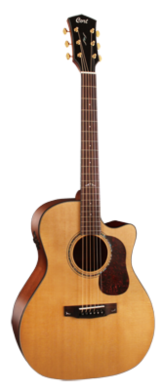 CORT Westerngitarre, GOLD A6, Natur, Preamp, Softcase