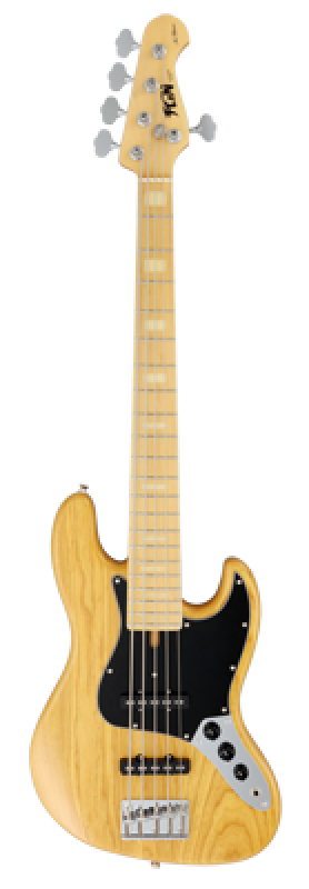 FGN Bassgitarre, Neo Classic JB-100, 5-Saiter, Vintage Natural, Gigbag
