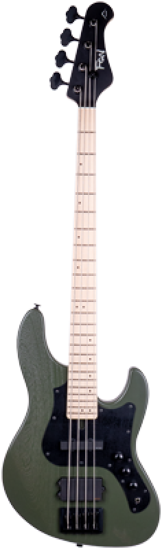 FGN Bassgitarre, J-Standard Mighty Jazz DE, Open Pore Olive Green, Sof