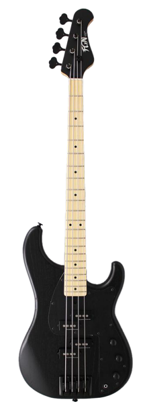 FGN Bassgitarre, J-Standard Mighty Power, Open Pore Black, Gigbag