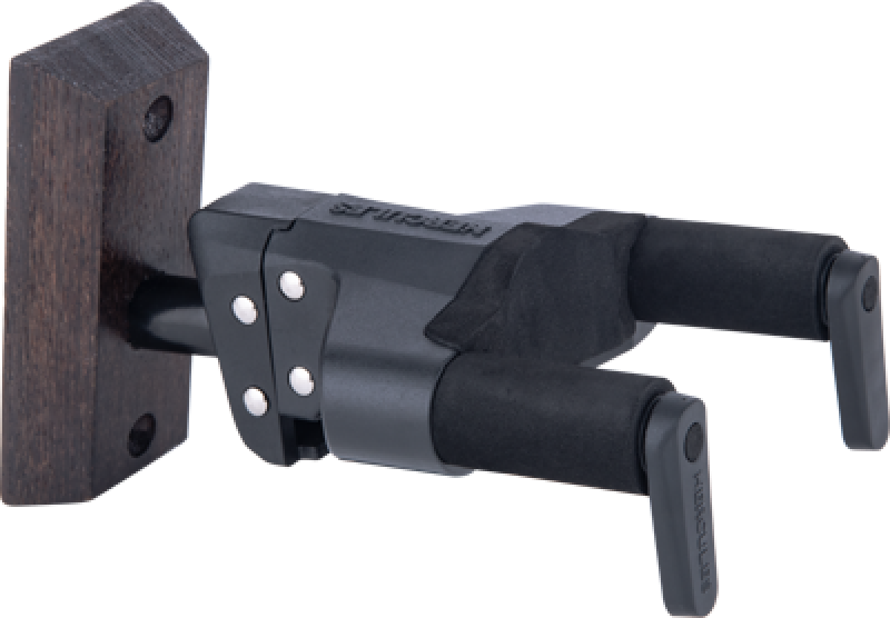 HERCULES Gitarrenwandhalter, AGS Plus, kurz, Holzsockel, braun