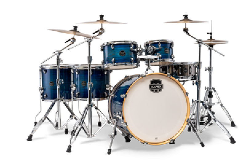 MAPEX Shellset, Armory, Stage+, mit Rosette, Blue Wave Burst #NJ