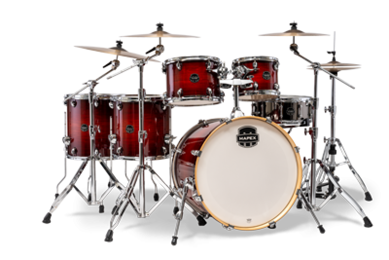 MAPEX Shellset, Armory, Stage+, mit Rosette, Red Onyx Burst #NR