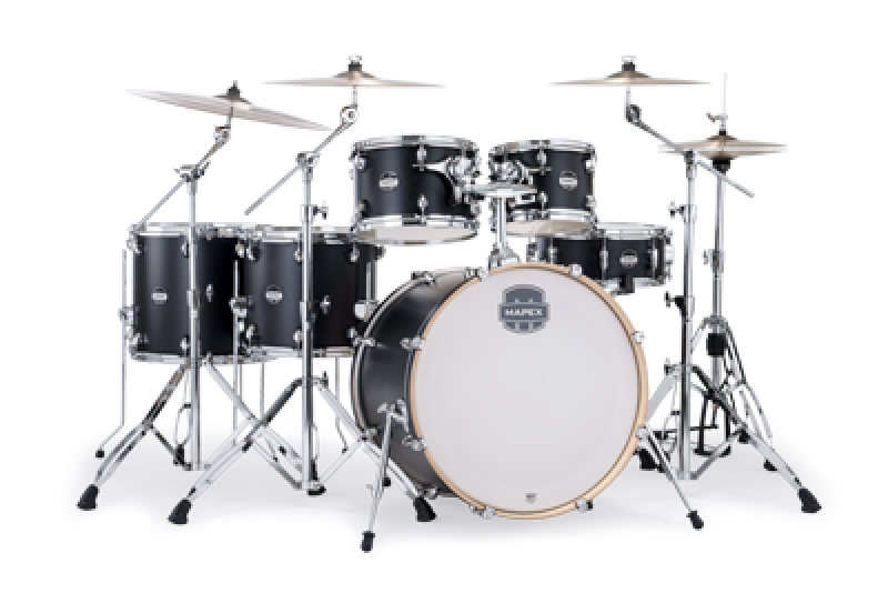 MAPEX Shellset, Mars Maple, Stage+, Matte Black #KD