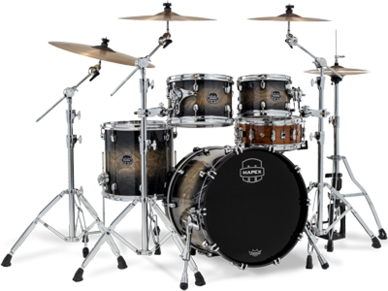 MAPEX Shellset, Saturn VI, Fusion, Black Ink Burst #XG