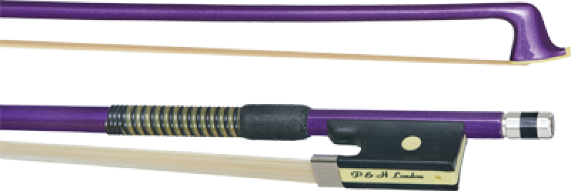 P&H Violinbogen 1/2, Fiberglas, lila, echter Rosshaarbezug