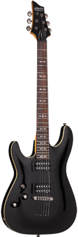 SCHECTER E-Gitarre, Omen 6, Gloss Black, Linkshänder