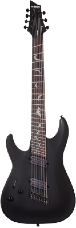 SCHECTER E-Gitarre, Damien 7, MultiScale, Satin Black, Linkshänder