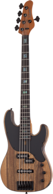 SCHECTER Bassgitarre, Model-T 5 Exotic, Black Limba