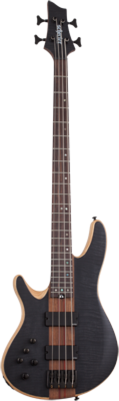 SCHECTER Bassgitarre, Charles Berthoud CB-4, See-Thru Black Satin, Lin