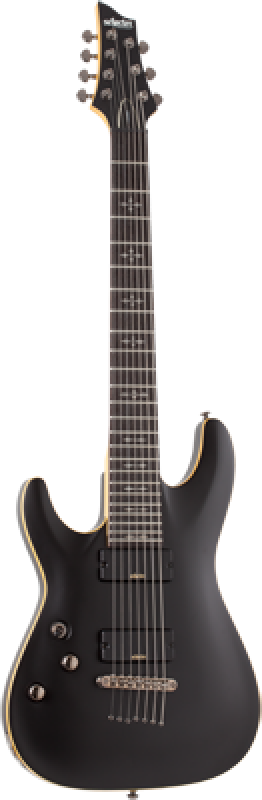 SCHECTER E-Gitarre, Demon 7, Satin Black, Linkshänder