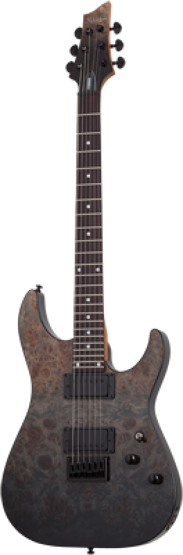 SCHECTER E-Gitarre, C-1 Standard, Black Fade Burst Burl
